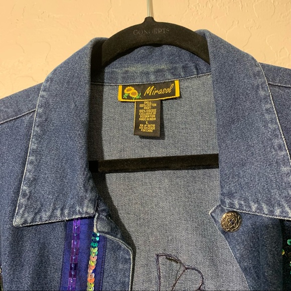 Sequin Embroidery Jean Jacket - Picture 4 of 4